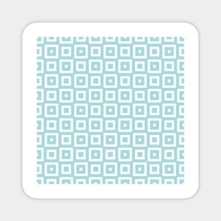 White and Blue Square Pattern Magnet