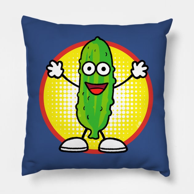 Fresh Pickle Cartoon Pillow by Pickledjo