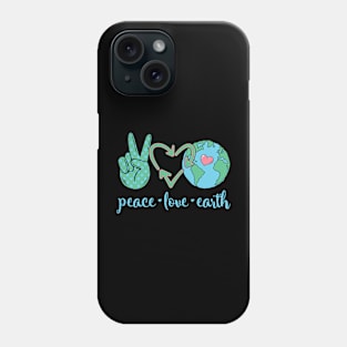 Peace Love Earth Funny Earth Day 2024 Phone Case