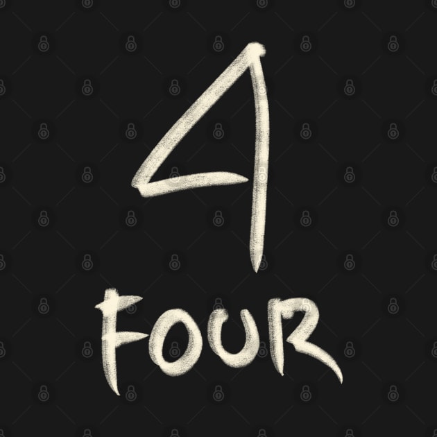 Hand Drawn Number Letter 4 Four by Saestu Mbathi