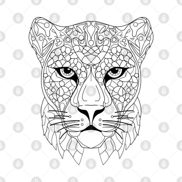 Abstract Leopard Essence: Intricate Line Art Interpretation by AmandaOlsenDesigns