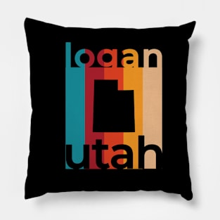 Logan Utah Retro Pillow