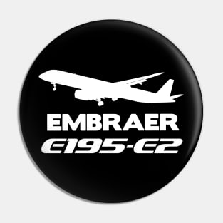 Embraer E195-E2 Silhouette Print (White) Pin