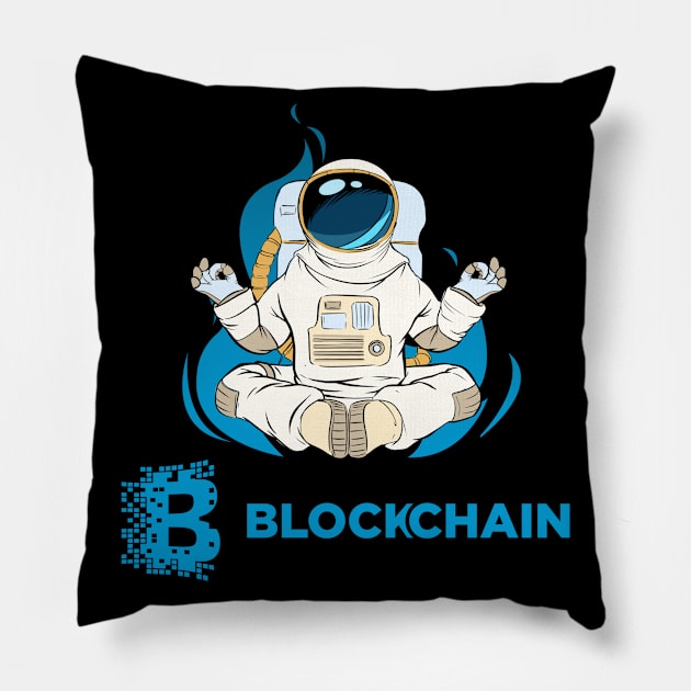 Blockchain coin Crypto coin Crytopcurrency Pillow by JayD World