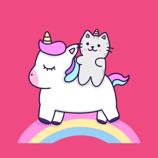 Cat riding a unicorn T-Shirt