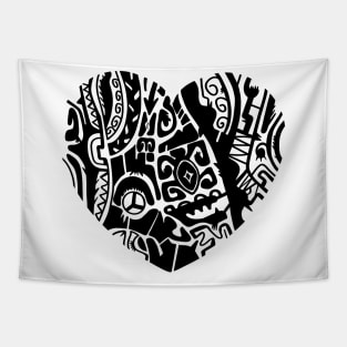 Heart Maori Tribal Valentine Tapestry