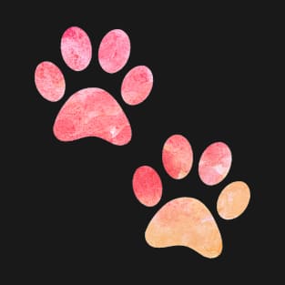 watercolor dogs paw, watercolor dog paw pink, watercolor puppy paw watercolour puppy paws T-Shirt