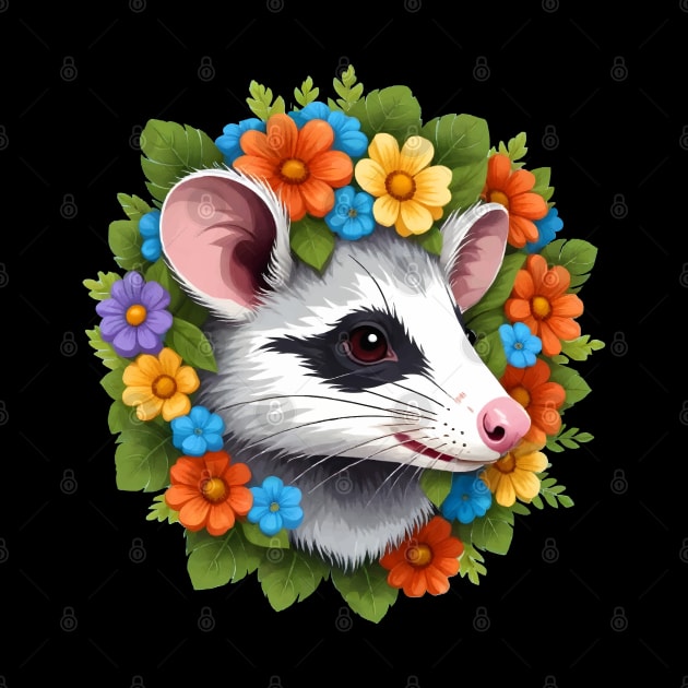 Opossum with flower by Norzeatic