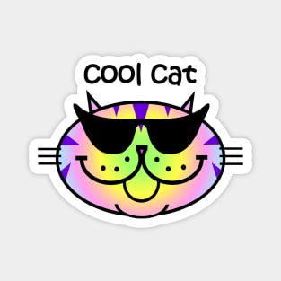 Cool Cat 2 - Rainbow Tabby Magnet