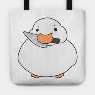 Duck with a knife Tote