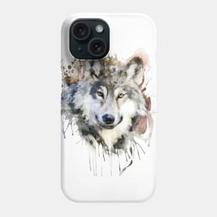 Wolf Watercolor Portrait Phone Case