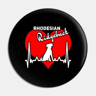 Rhodesiean Ridgeback white Heartbeat Ridgebackfan Pin