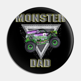 Daddy Of The Birthday Boy Monster Truck Birthday Family Pin
