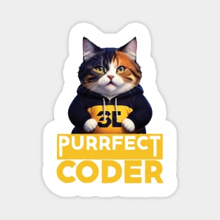 Just a Purrfect Coder Funny Cat Magnet