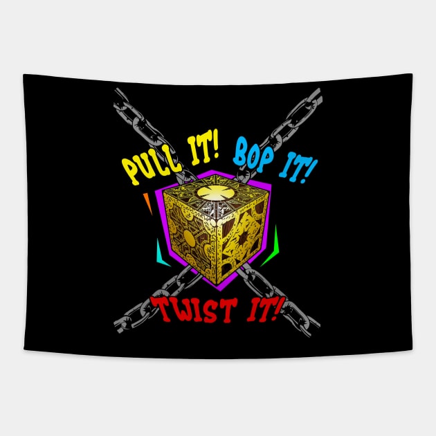 Bop it! Hellraiser Tapestry by RedOcelotThreads