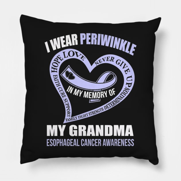 In My Memory Of My Grandma Esophageal Cancer Awareness Pillow by CarolIrvine