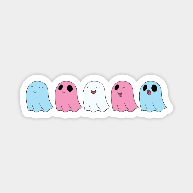 Trans Pride Ghosts Magnet by Jaimie McCaw