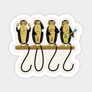 2022 year of the monkey, see no evil, hear no evil, speak no evil Magnet