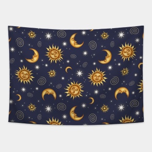 Vintage Celestial Pattern Tapestry