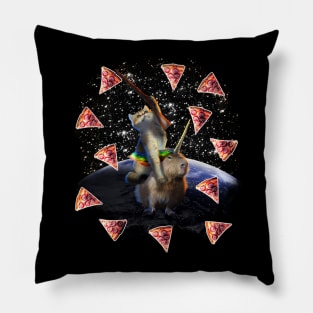 Space Cat Riding Capybara Pillow