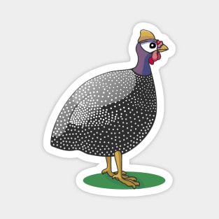 Guinea fowl hen grey purple Magnet