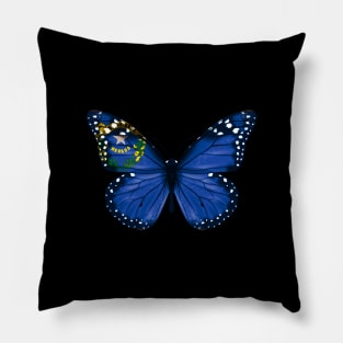 Nevada Flag Butterfly - Gift for Nevadan From Nevada NV Pillow