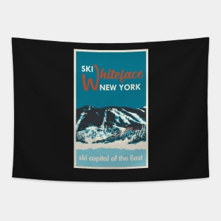 Whiteface Mountain vintage ski poster Tapestry