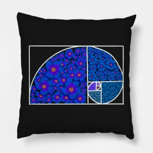 Floral Fibonacci Spiral Pillow