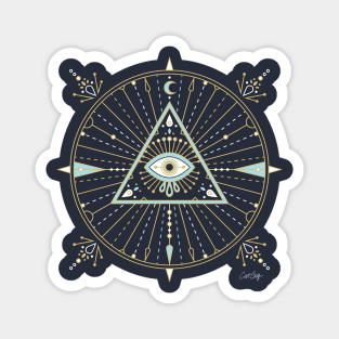 Blue & Gold Evil Eye Mandala Magnet