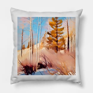 Lone Pine in Winter Pillow