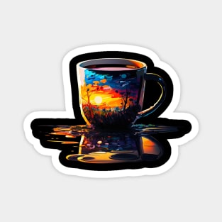 Clear tea cup of beautiful peaceful morning Magnet