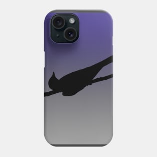 Mockingbird Silhouette on Steel Blue Phone Case