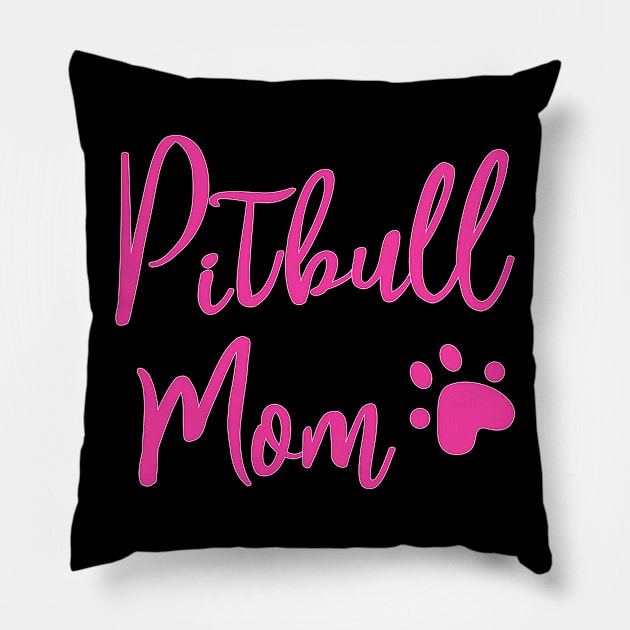 Pitbull Mom Dog Paw Print Pillow by FruitflyPie