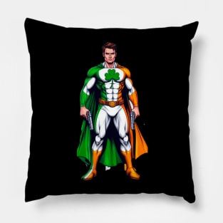 Irish Comic Book Superhero with Cape Pillow