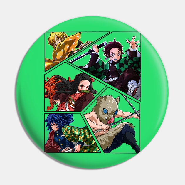 Demon Slayer Tanjiro Team Color Pin by Paradox Studio