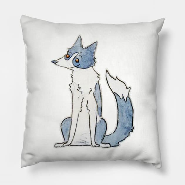 border collie dog sitting Pillow by bitingnclawing