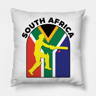 South Africa Cricket Batsman South Africa Flag Pillow