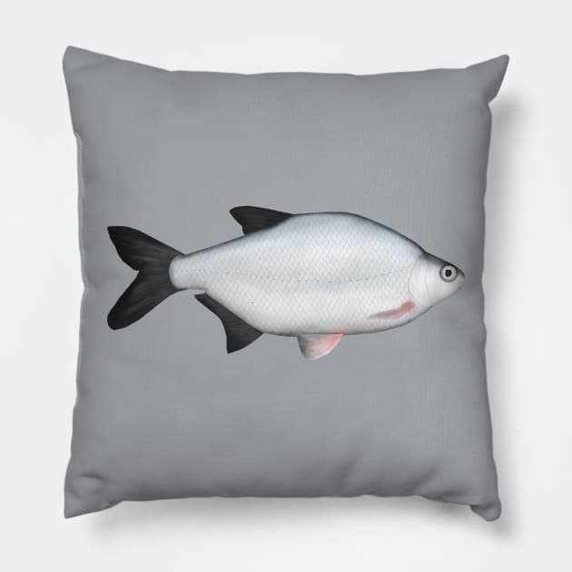 Silver Bream Pillow by FishFolkArt