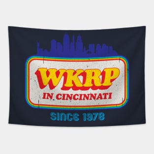 WKRP in Cincinnati skyline logo Tapestry