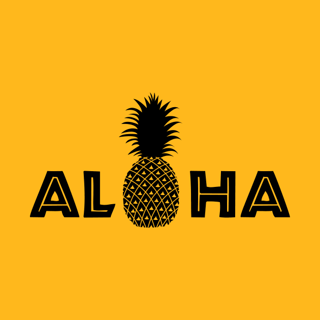 Aloha Pineapple T-Shirt for Hawaii Gifts by KevinWillms1