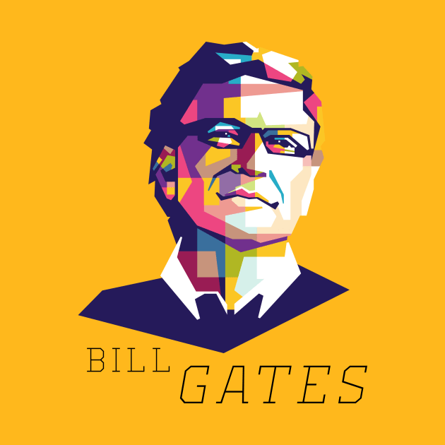 Bill Gates Colorful Geometric art by AwHM17