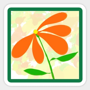 Orange Flower Sticker – Pigment