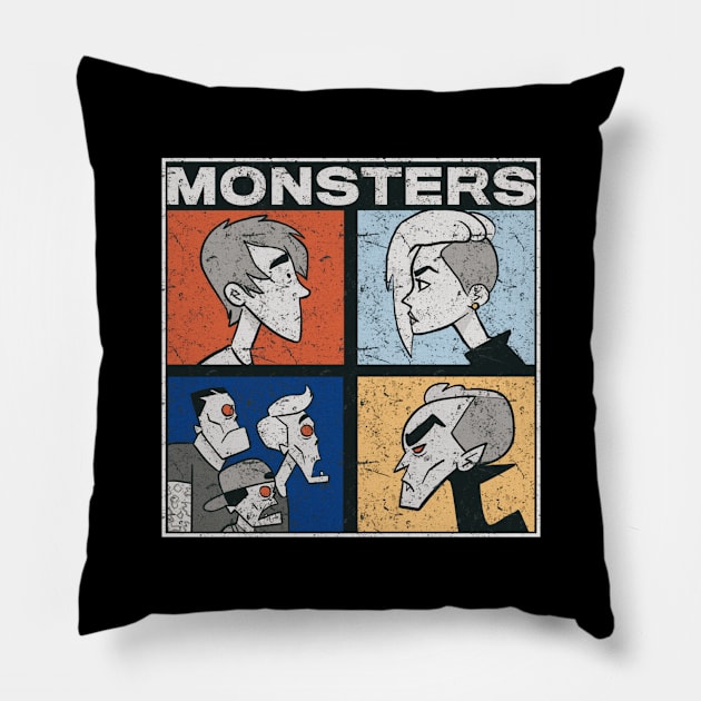 all time monsters Pillow by Double D  