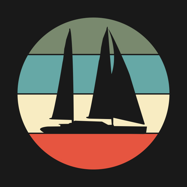 Disover Sailboat Sailing Boating Retro - Sailboat - T-Shirt