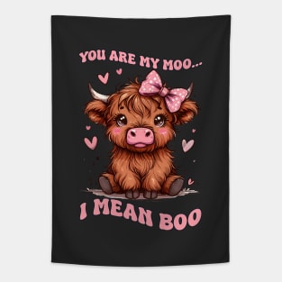 You Are My Moo, I Mean Boo Cute Cow Tapestry