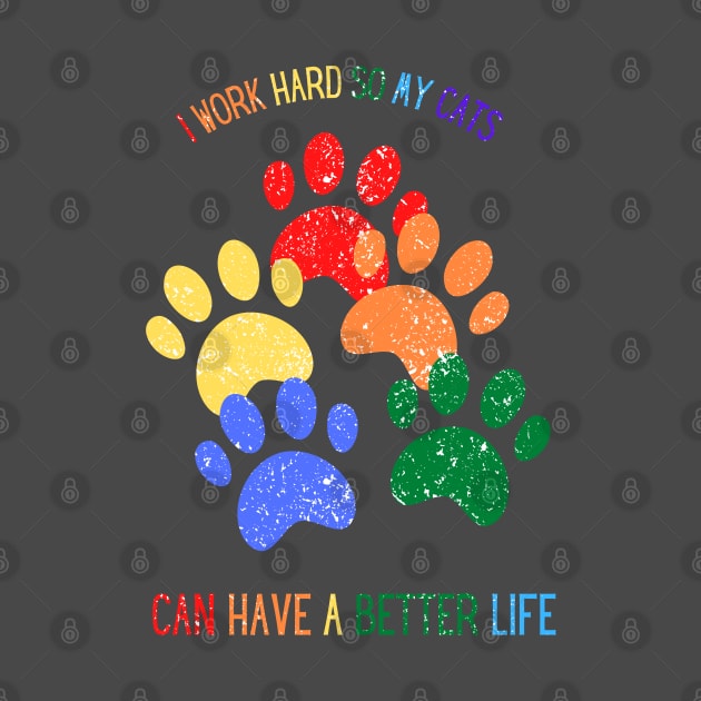 Rainbow cats paws tshirt by camillekayart