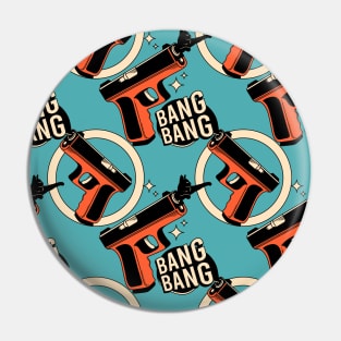 Bang Bang Black Cat Pattern in blue Pin