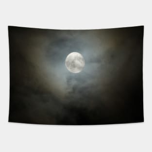 Full Moon Cloudy Sky Tapestry