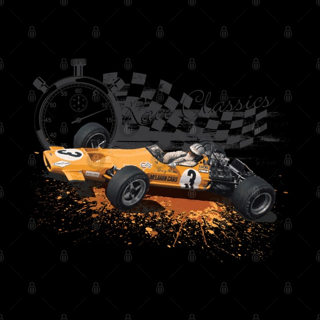 Retro Formula 1 T-Shirt - Denny Hulme McLaren M7A Design by funkymonkeytees