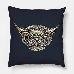 owl mandala head Pillow